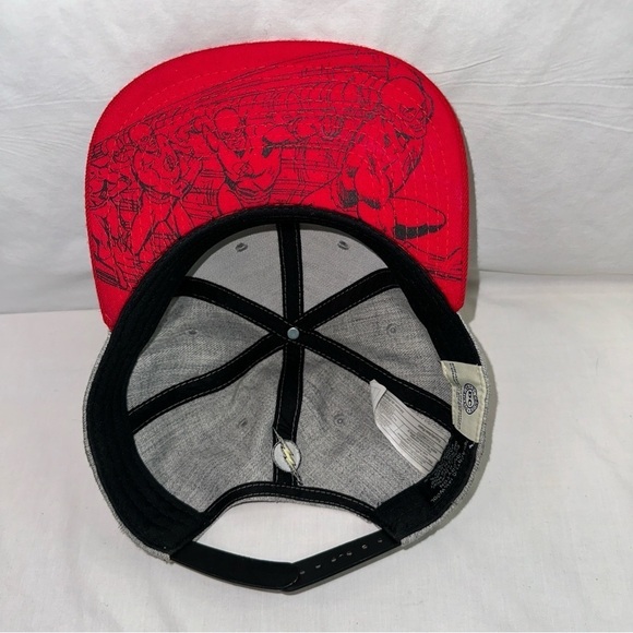 DC Comics Hat Men's Gray Red‎ The Flash Adjustable Snapback Embroidered Logo Cap - Picture 8 of 11